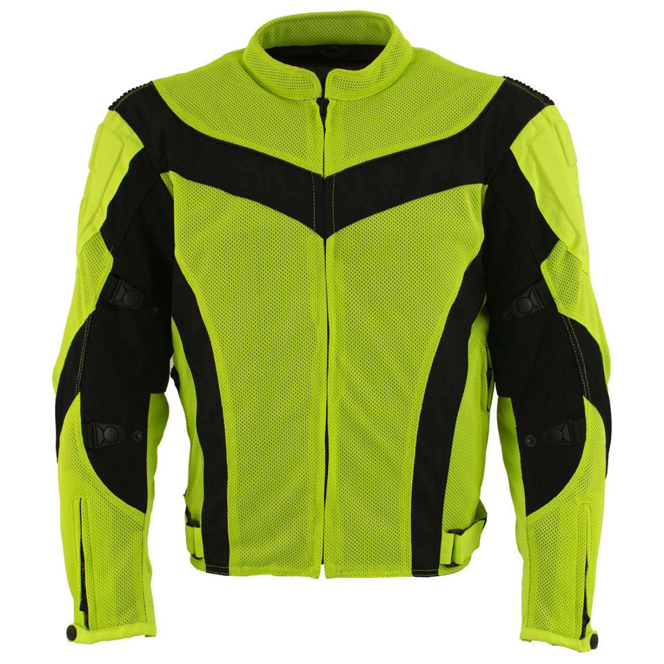 Milwaukee Leather Men's Invasion Black/Neon Textile Motorcycle Jacket w/ CE Armor - MPM17028 - Image 9