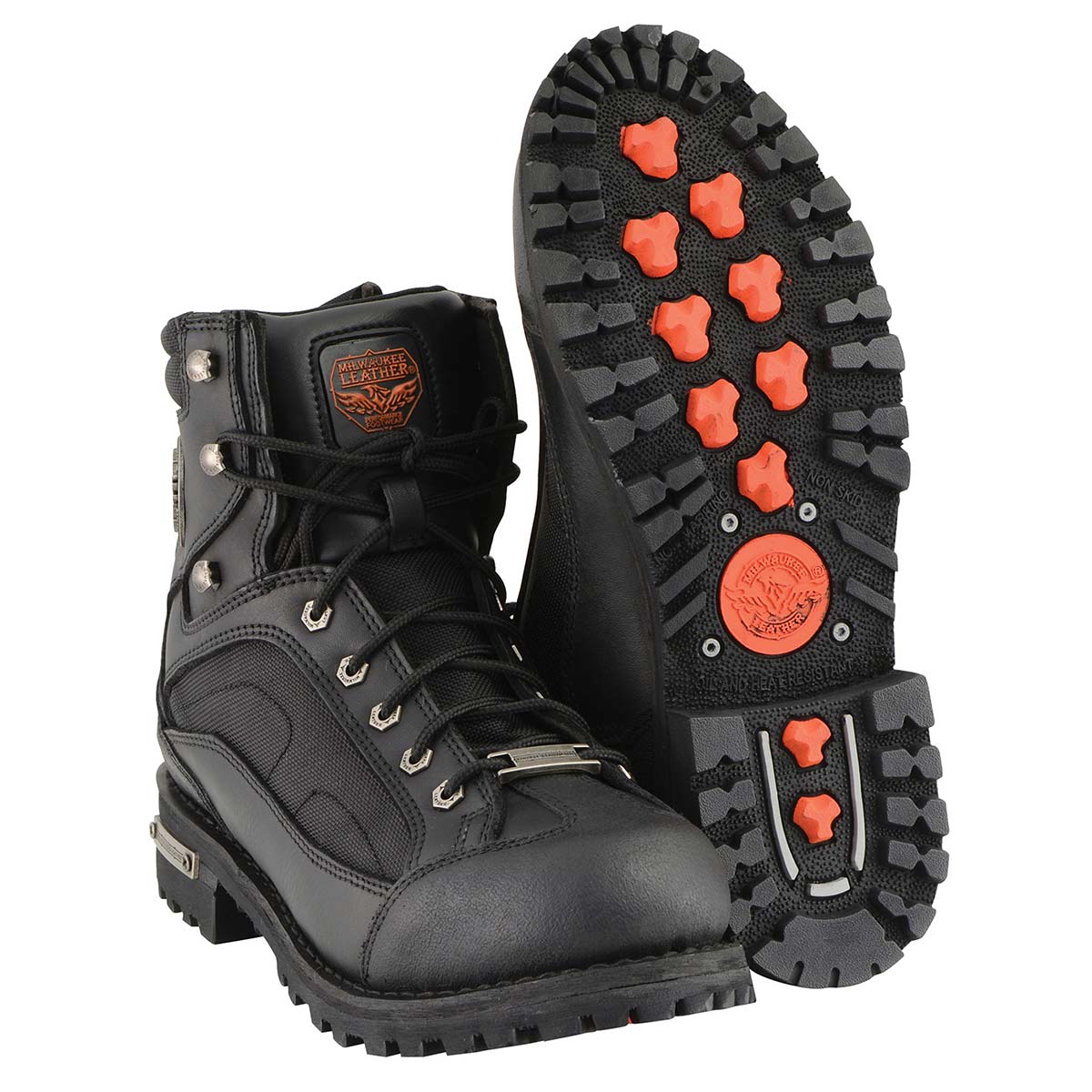 Milwaukee Leather MBM9080 Men's Black Leather 6-Inch Lace to Toe Motorcycle Rider Boots w/ Gear Shift Protection - Image 10