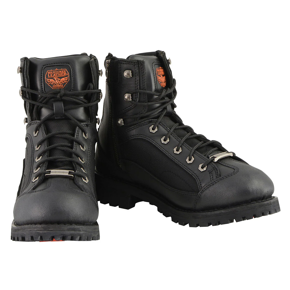 Milwaukee Leather MBM9080 Men's Black Leather 6-Inch Lace to Toe Motorcycle Rider Boots w/ Gear Shift Protection - Image 2