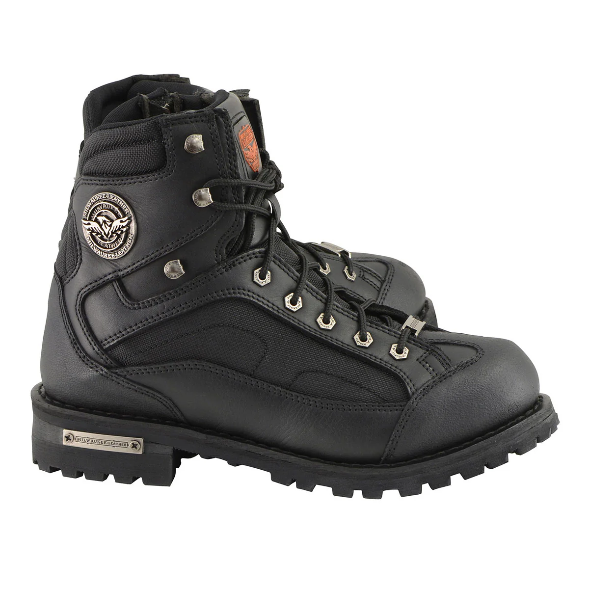 Milwaukee Leather MBM9080 Men's Black Leather 6-Inch Lace to Toe Motorcycle Rider Boots w/ Gear Shift Protection - Image 9