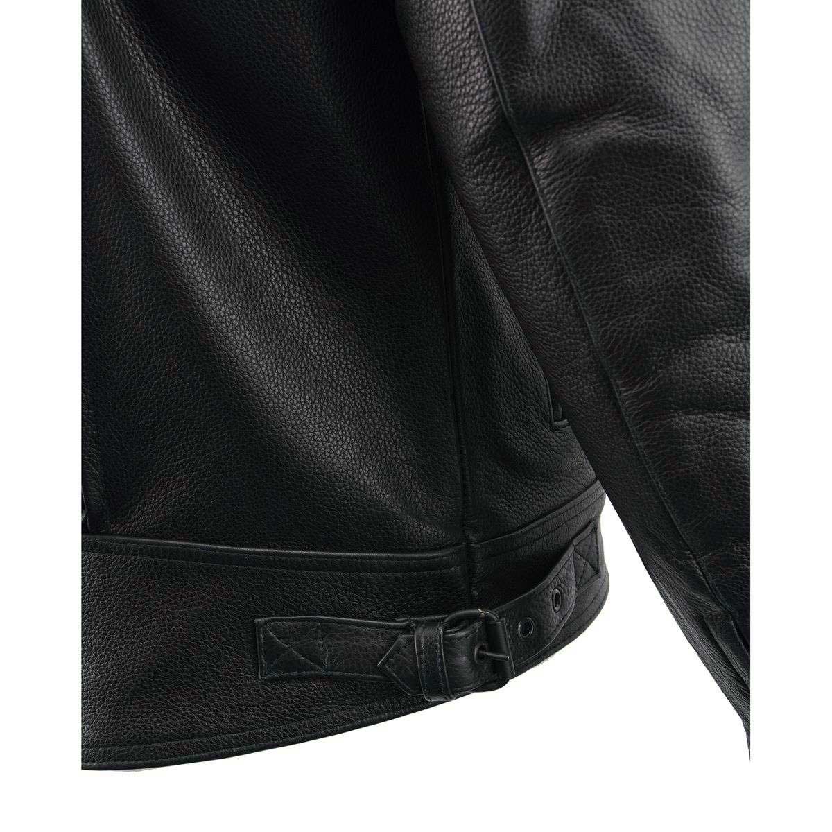Milwaukee Leather LKM1760 Men's Black Leather Motorcycle Riders Jacket w/ Multi-Utility Pockets - Image 12