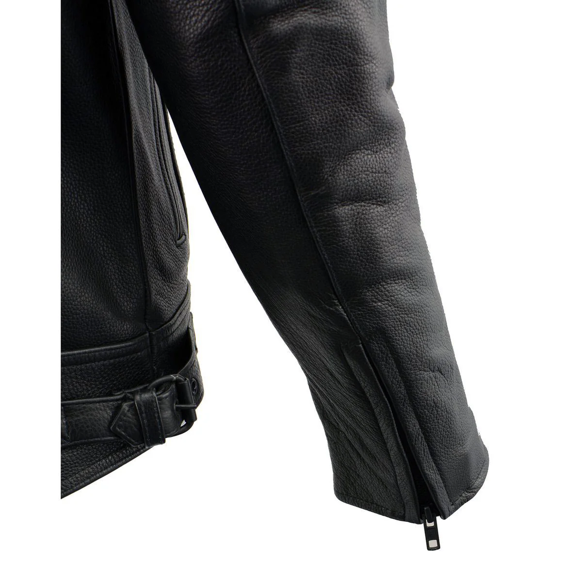 Milwaukee Leather LKM1760 Men's Black Leather Motorcycle Riders Jacket w/ Multi-Utility Pockets - Image 14