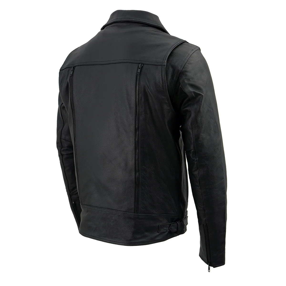Milwaukee Leather LKM1760 Men's Black Leather Motorcycle Riders Jacket w/ Multi-Utility Pockets - Image 8