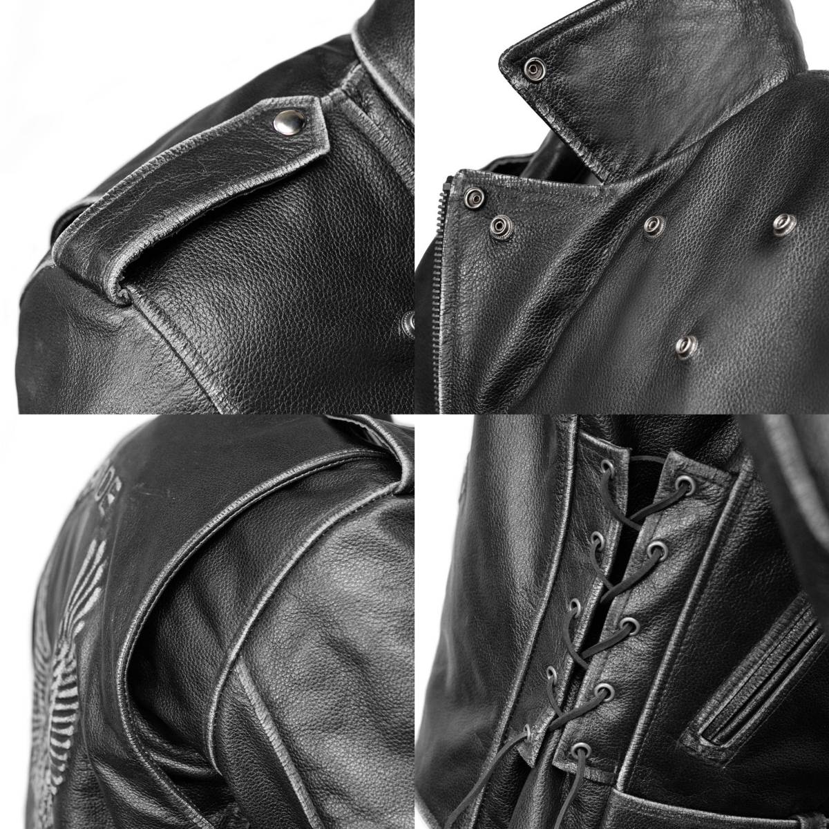 Milwaukee Leather Men's Live to Ride Classic Black Premium Leather CE Armored Motorcycle Jacket - Side Lace - LKM1706 - Image 14