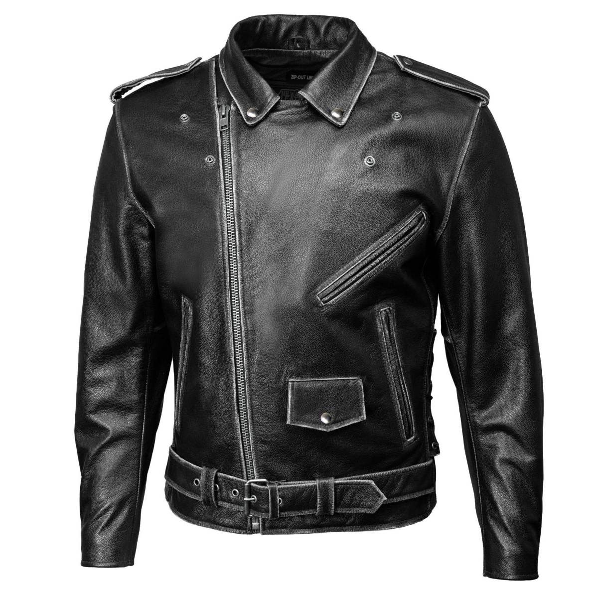 Milwaukee Leather Men's Live to Ride Classic Black Premium Leather CE Armored Motorcycle Jacket - Side Lace - LKM1706 - Image 16