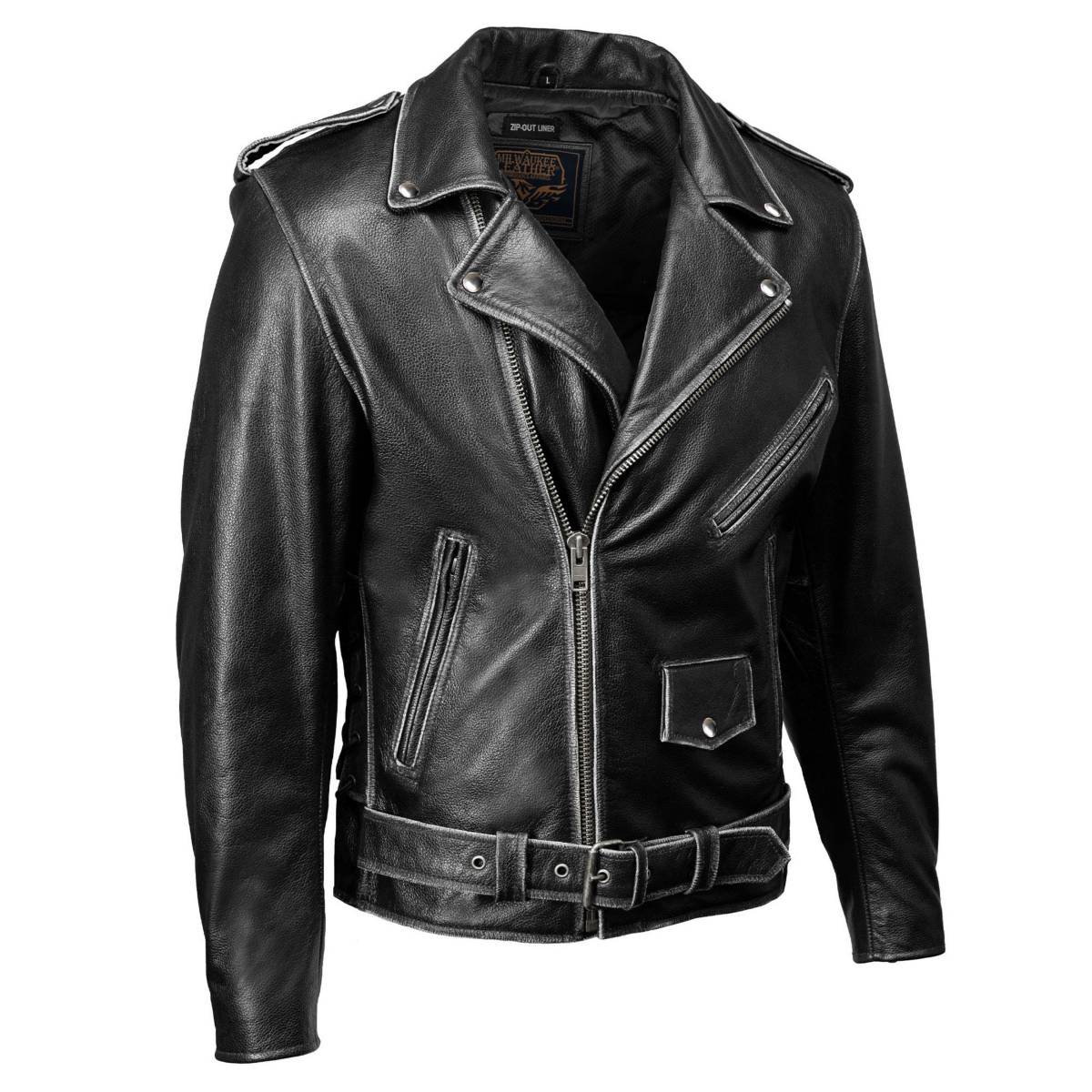 Milwaukee Leather Men's Live to Ride Classic Black Premium Leather CE Armored Motorcycle Jacket - Side Lace - LKM1706 - Image 18