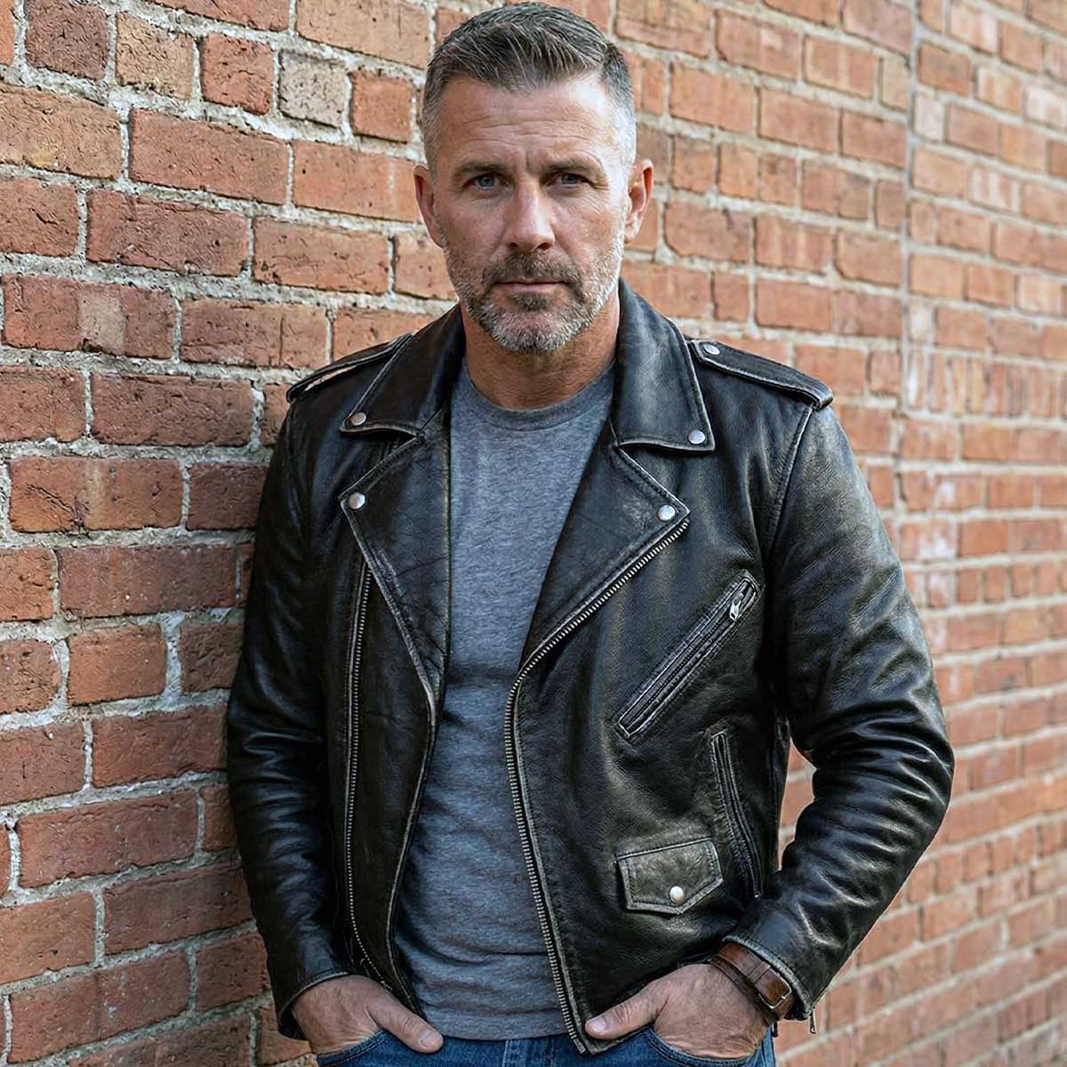 Milwaukee Leather Men's Live to Ride Classic Black Premium Leather CE Armored Motorcycle Jacket - Side Lace - LKM1706 - Image 5