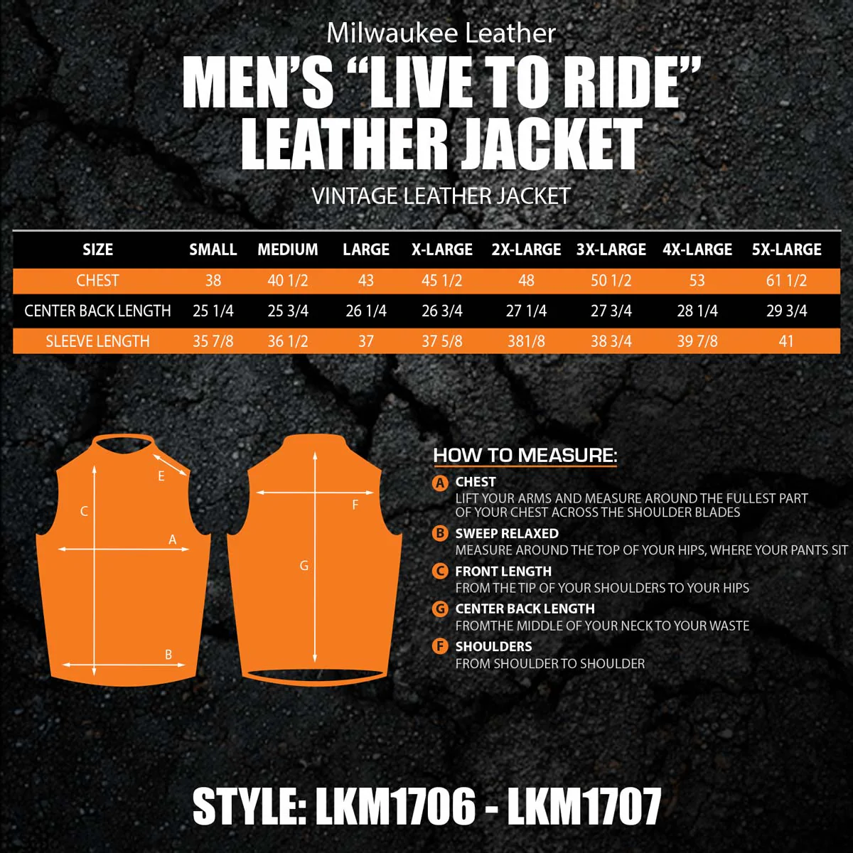 Milwaukee Leather Men's Live to Ride Classic Retro Brown Premium Leather CE Armored Motorcycle Jacket - Side Lace - LKM1707 - Image 3