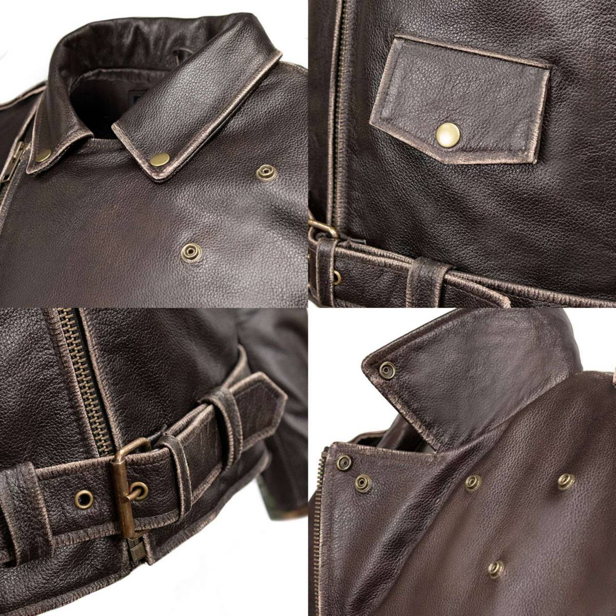 Milwaukee Leather Men's Live to Ride Classic Retro Brown Premium Leather CE Armored Motorcycle Jacket - Side Lace - LKM1707 - Image 9