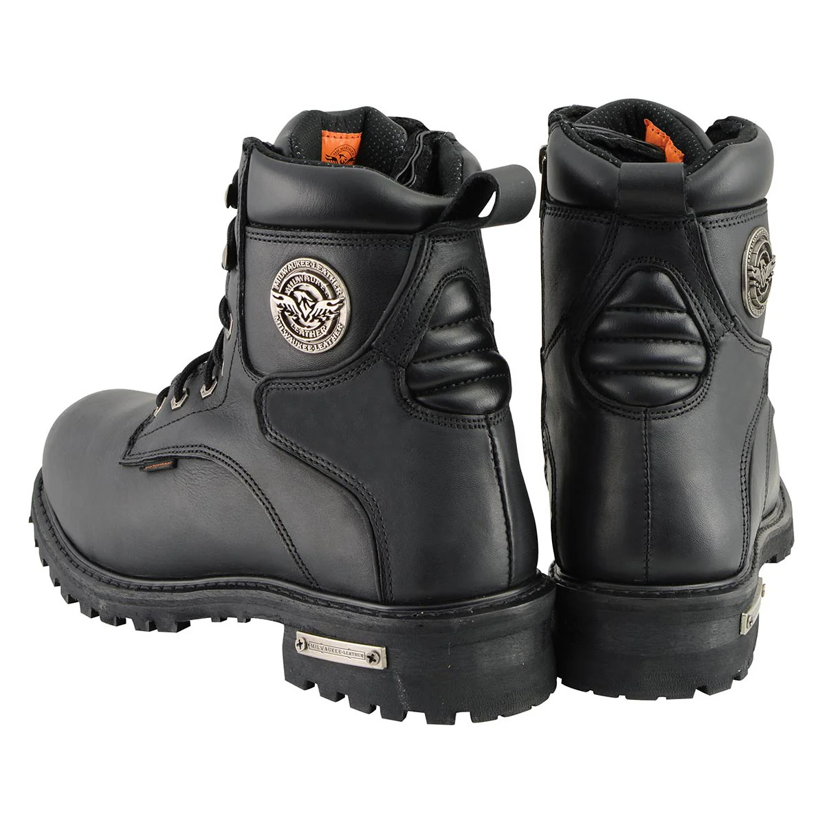 Milwaukee Leather Men's Black Leather Wide Width 6-Inch Lace-Up Logger Waterproof Motorcycle Boots MBM9096WP - Image 10