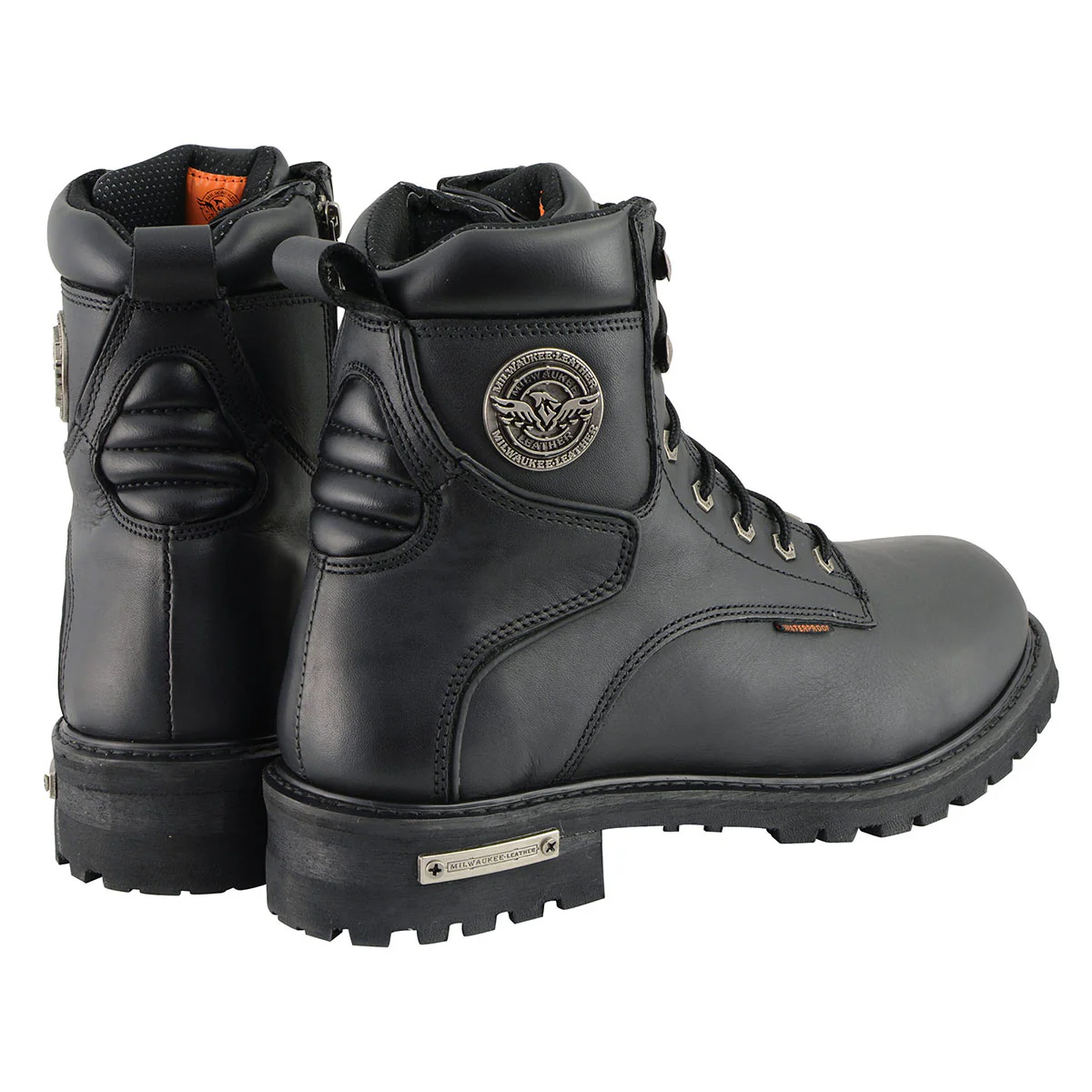 Milwaukee Leather Men's Black Leather Wide Width 6-Inch Lace-Up Logger Waterproof Motorcycle Boots MBM9096WP - Image 11