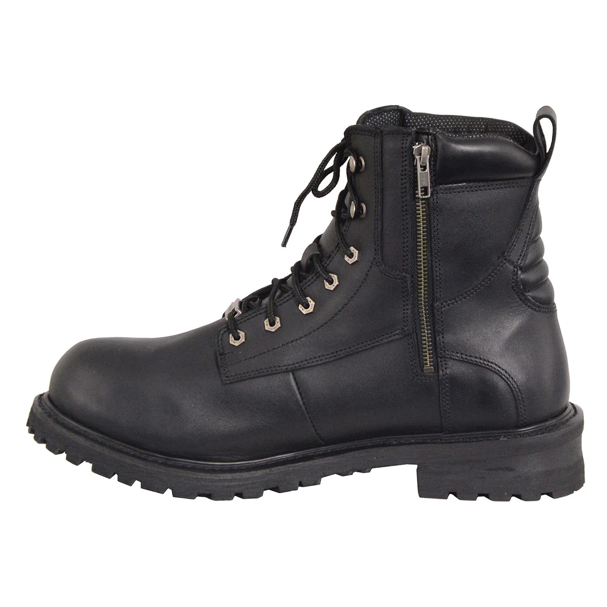 Milwaukee Leather Men's Black Leather Wide Width 6-Inch Lace-Up Logger Waterproof Motorcycle Boots MBM9096WP - Image 5