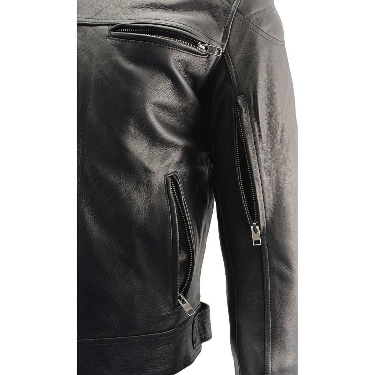 Milwaukee Leather MLM1560 Men's Black Long Body and Vented Motorcycle Leather Jacket - Image 10