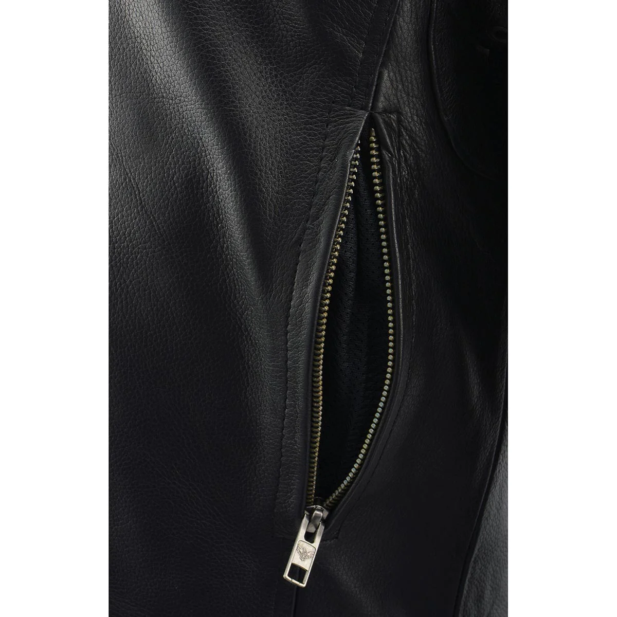 Milwaukee Leather MLM1560 Men's Black Long Body and Vented Motorcycle Leather Jacket - Image 6
