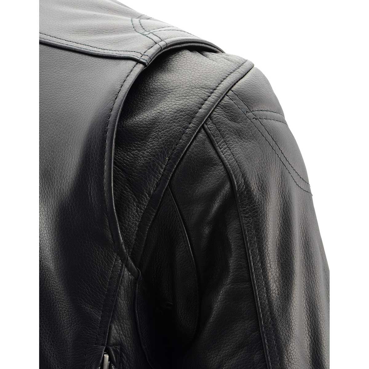 Milwaukee Leather MLM1560 Men's Black Long Body and Vented Motorcycle Leather Jacket - Image 7