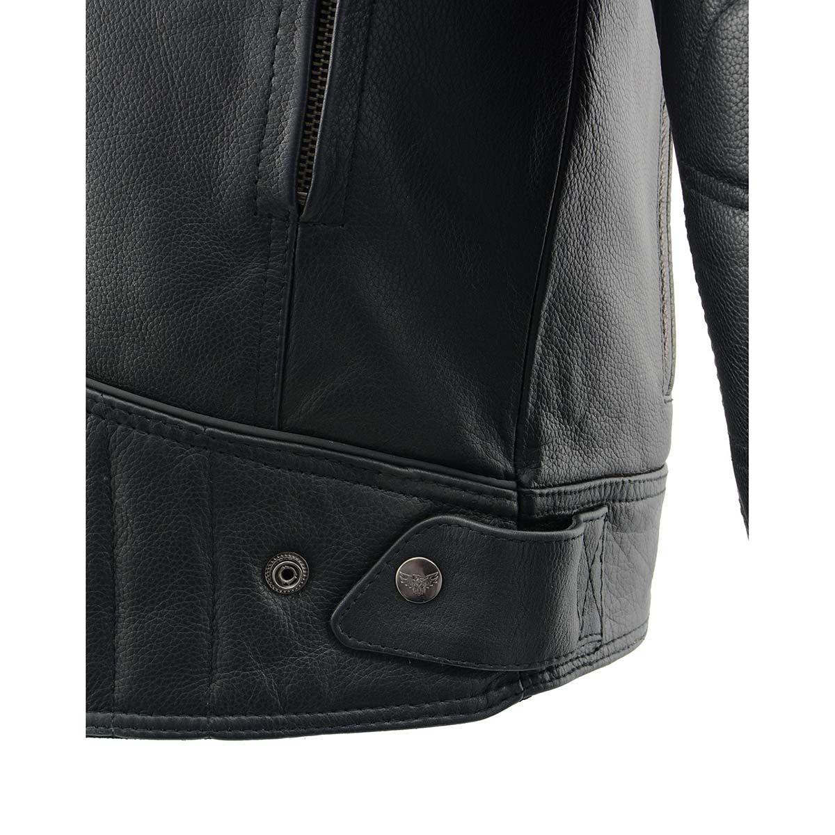 Milwaukee Leather MLM1560 Men's Black Long Body and Vented Motorcycle Leather Jacket - Image 8
