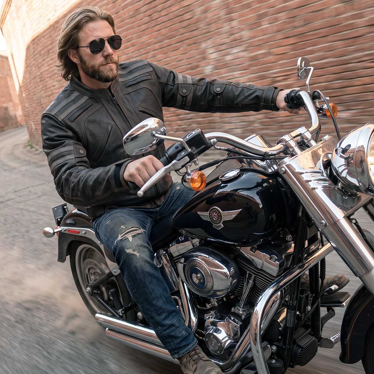 Milwaukee Leather Men's Matte Black Street CE Armored Motorcycle Vented Jacket - Reflective - LKM17012 - Image 6