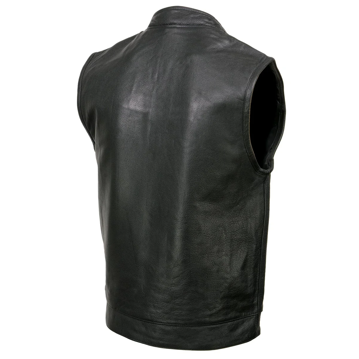 Milwaukee Leather SH2036 Men's Black Club Style' Open Neck Leather Vest - Image 10