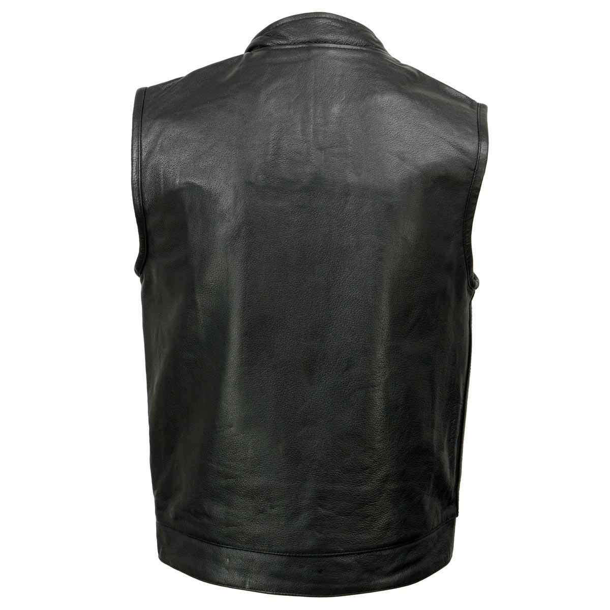 Milwaukee Leather SH2036 Men's Black Club Style' Open Neck Leather Vest - Image 2