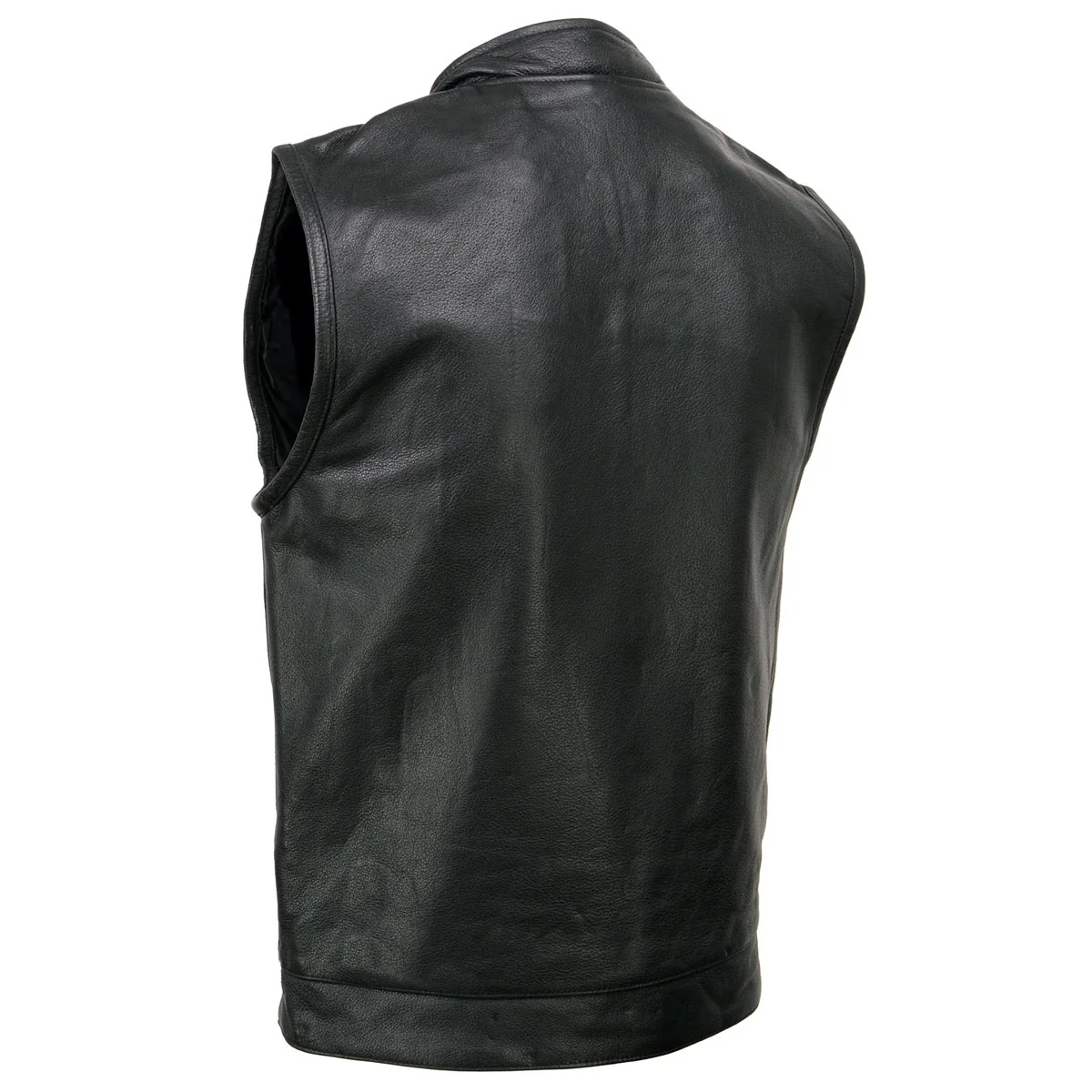 Milwaukee Leather SH2036 Men's Black Club Style' Open Neck Leather Vest - Image 9