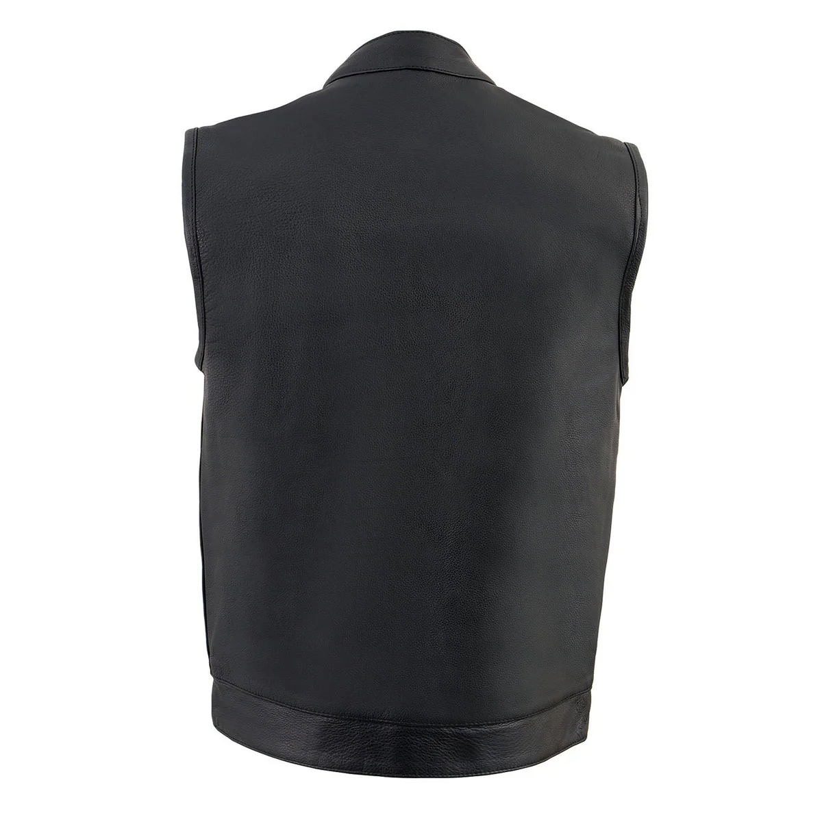 Milwaukee Leather MLM3510 Men's Black Premium Leather Club Style Vest - Dual Closure Open Neck Motorcycle Rider Vest - Image 9