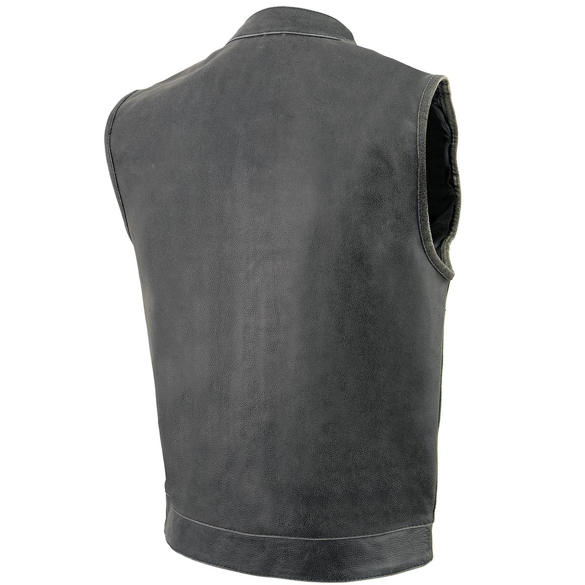 Milwaukee Leather MLM3513 Men's Premium Leather Club-Style Motorcycle Vest w/ Snaps and Zipper Closure - Image 10