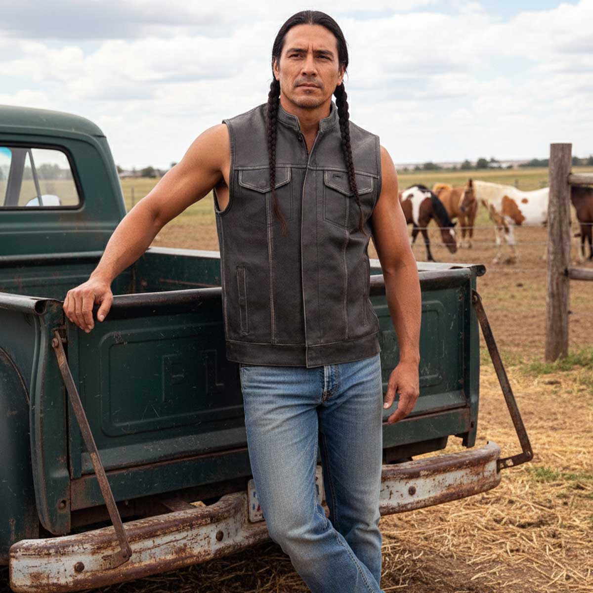 Milwaukee Leather MLM3513 Men's Premium Leather Club-Style Motorcycle Vest w/ Snaps and Zipper Closure - Image 4
