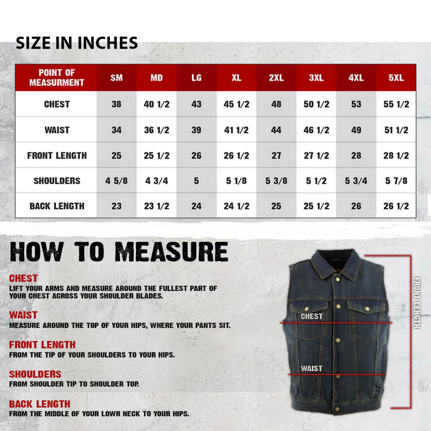 Milwaukee Leather Men's Outrider Black Denim Motorcycle Rider Vest with Shirt Collar - MDM3081 - Image 3