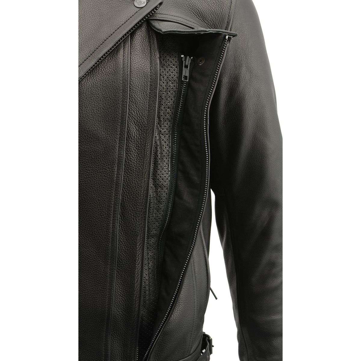 Milwaukee Leather MLM1520 Men's Pistol Pete Vented Black Leather Cruiser Jacket - Image 13