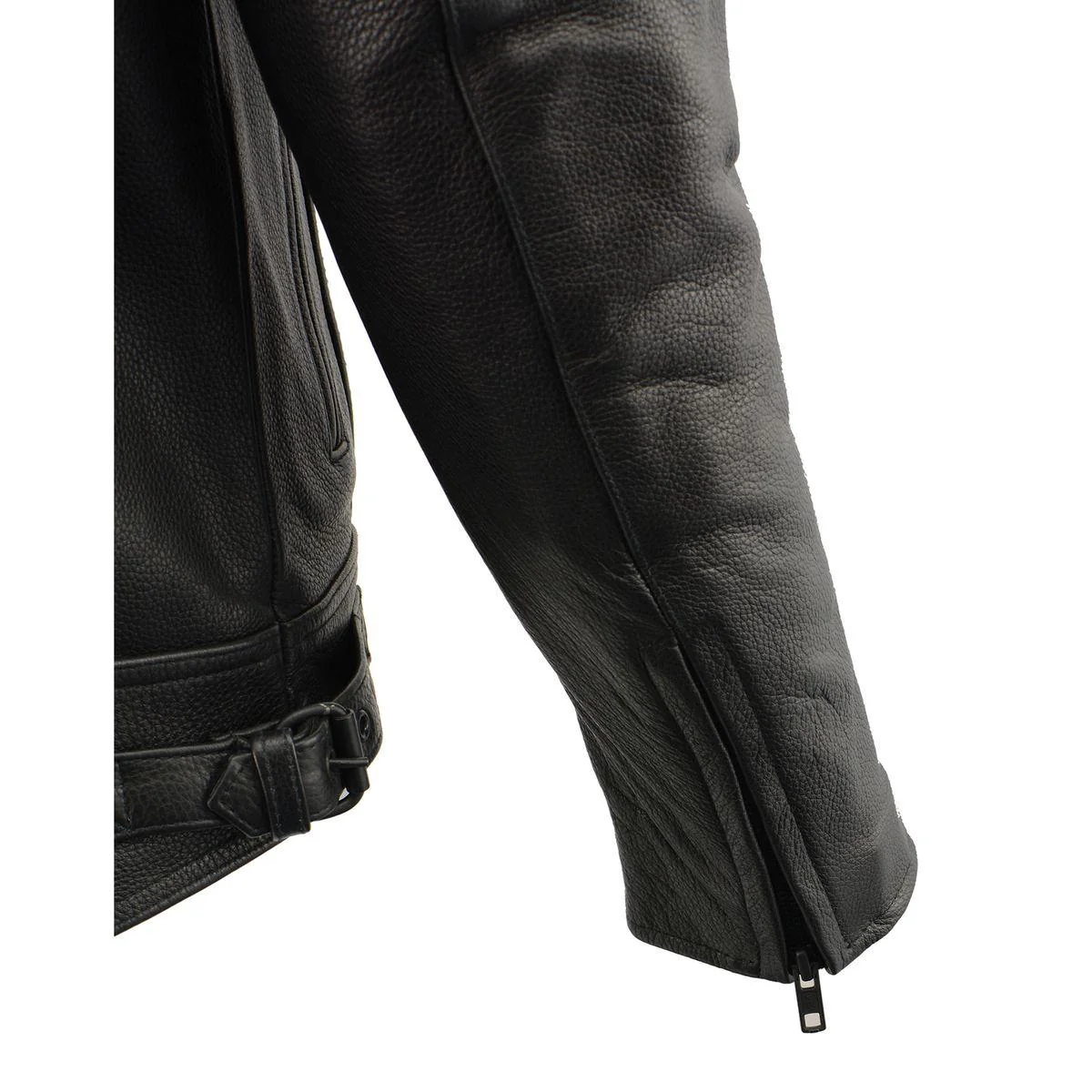 Milwaukee Leather MLM1520 Men's Pistol Pete Vented Black Leather Cruiser Jacket - Image 14