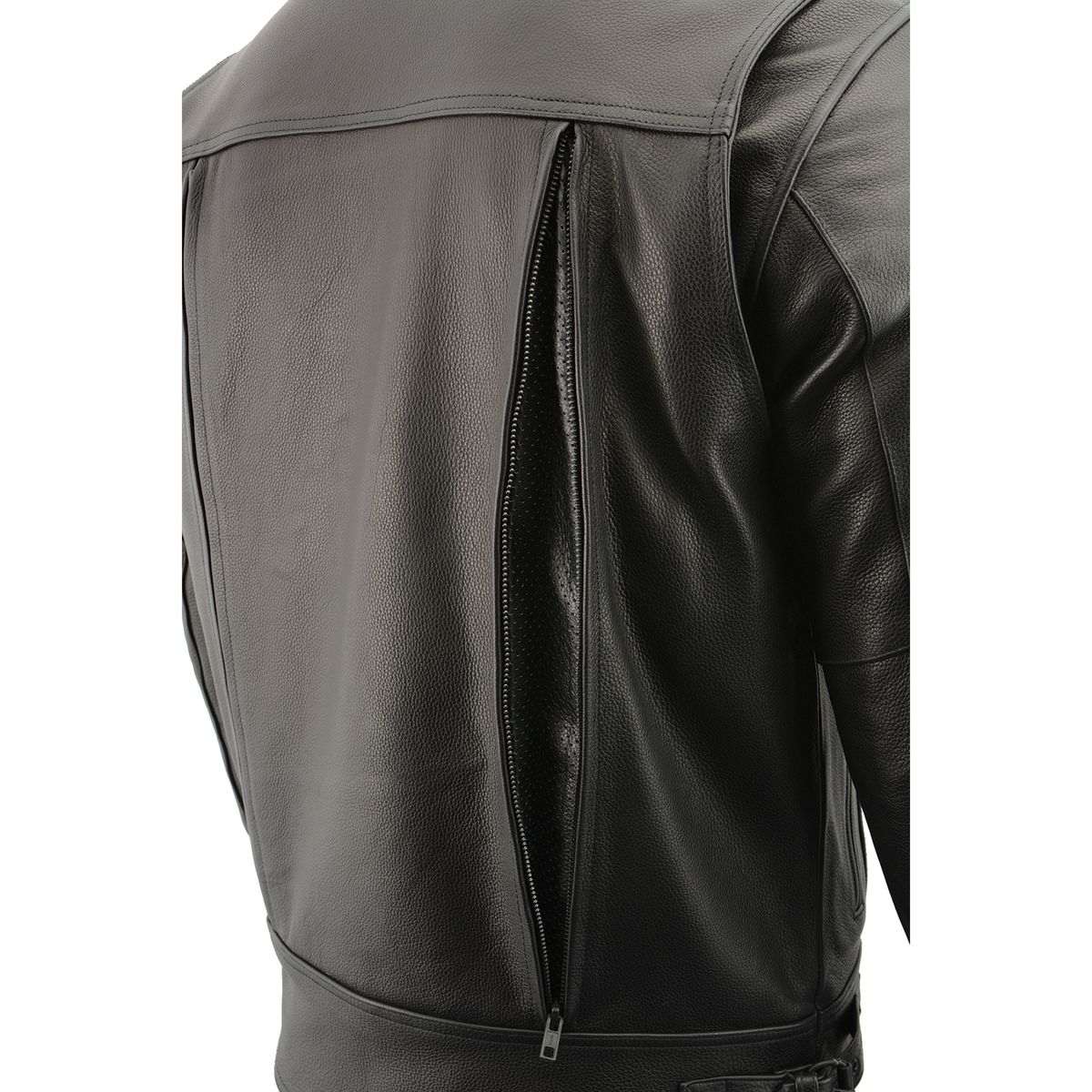 Milwaukee Leather MLM1520 Men's Pistol Pete Vented Black Leather Cruiser Jacket - Image 16