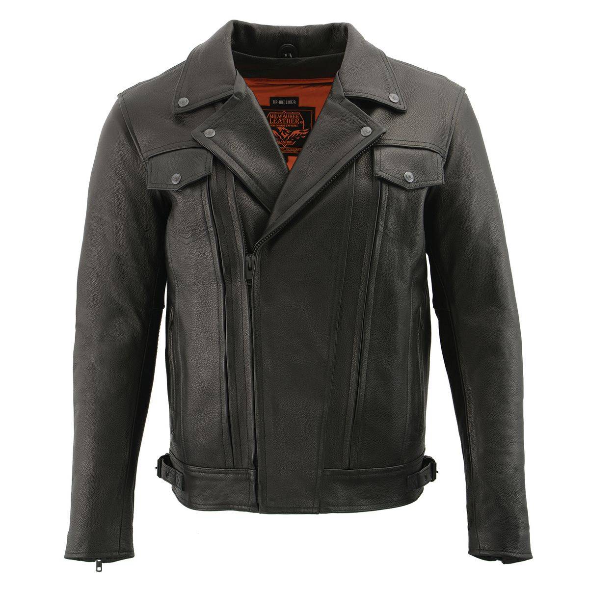 Milwaukee Leather MLM1520 Men's Pistol Pete Vented Black Leather Cruiser Jacket - Image 5