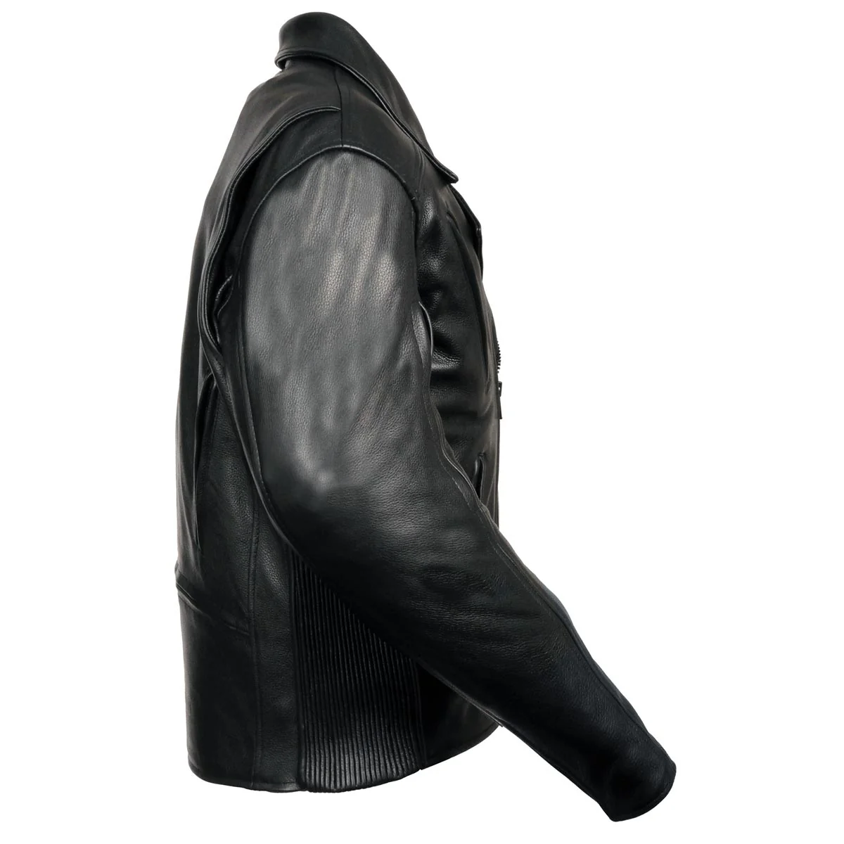 Milwaukee Leather Men's Premium Black Leather Beltless MC Style Motorcycle Jacket w/ Side Stretch - SH1057 - Image 3