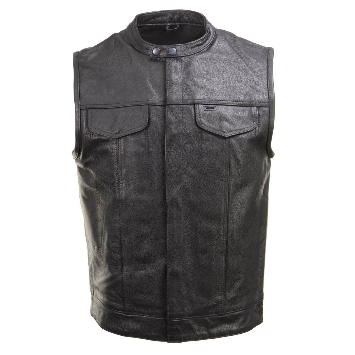 Milwaukee Leather Men's Quick Draw Black Cowhide Leather Motorcycle Vest - LKM3794 - Image 10