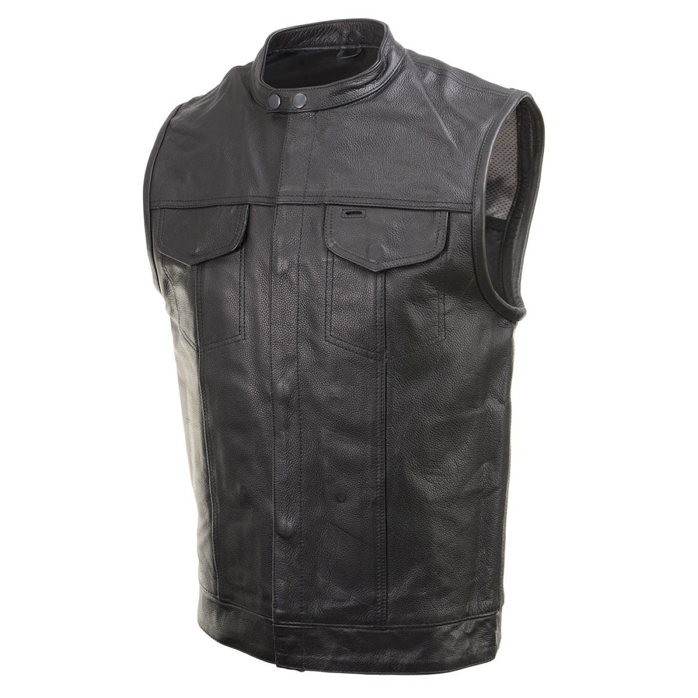 Milwaukee Leather Men's Quick Draw Black Cowhide Leather Motorcycle Vest - LKM3794 - Image 6