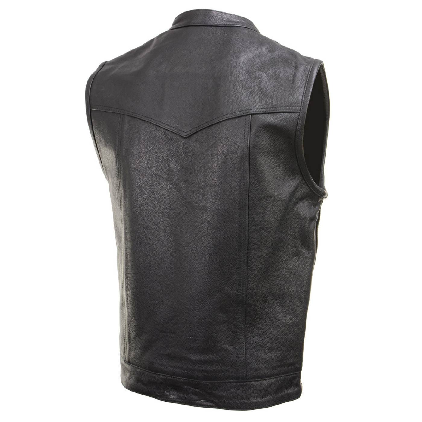 Milwaukee Leather Men's Quick Draw Black Cowhide Leather Motorcycle Vest - LKM3794 - Image 9