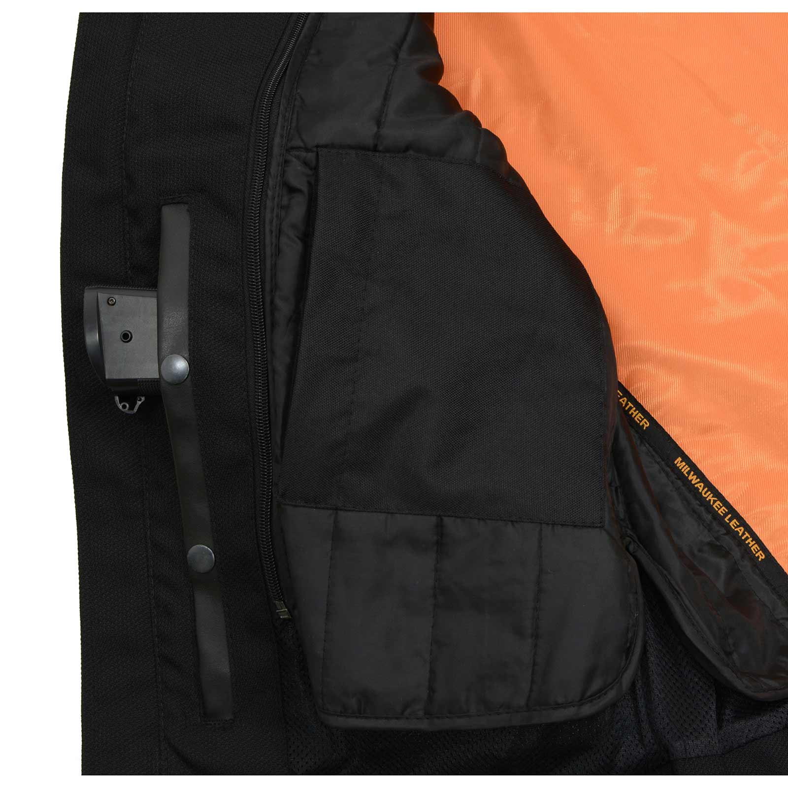 Milwaukee Leather MPM1730 Men's Black Padded Textile All Season Motorcycle Jacket w/ Reflective Skulls Artwork - Image 8