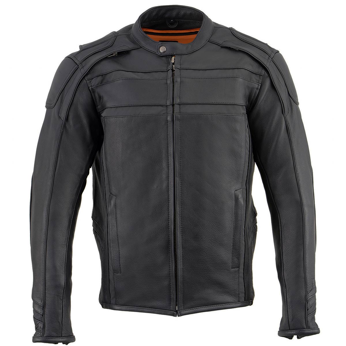 Milwaukee Leather ML2083 Men's Black Premium Leather Vented Motorcycle Rider Jacket w/ Reflective Piping - Image 10