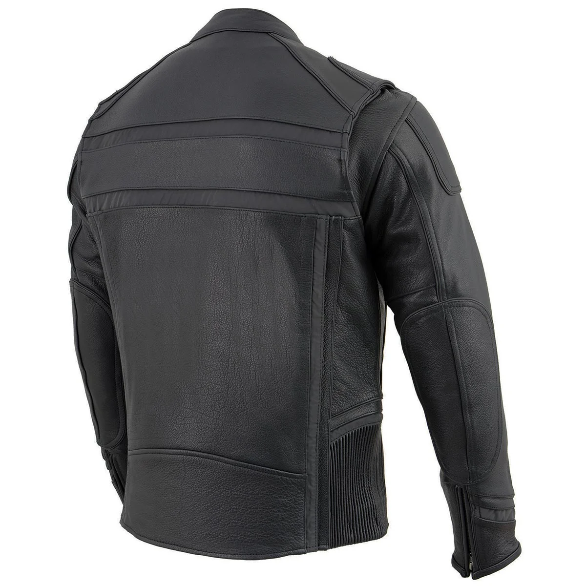 Milwaukee Leather ML2083 Men's Black Premium Leather Vented Motorcycle Rider Jacket w/ Reflective Piping - Image 11