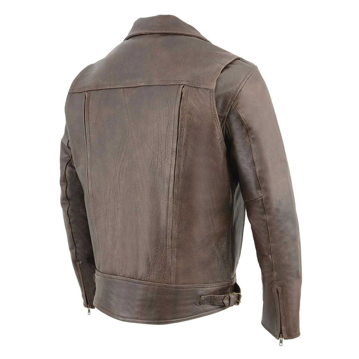 Milwaukee Leather MLM1522 Men's ‘Vented’ Retro Brown Leather Motorcycle Jacket - Image 10