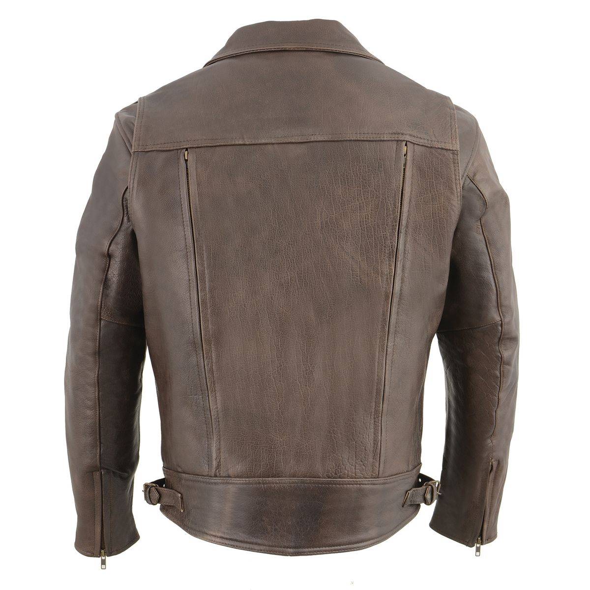 Milwaukee Leather MLM1522 Men's ‘Vented’ Retro Brown Leather Motorcycle Jacket - Image 2