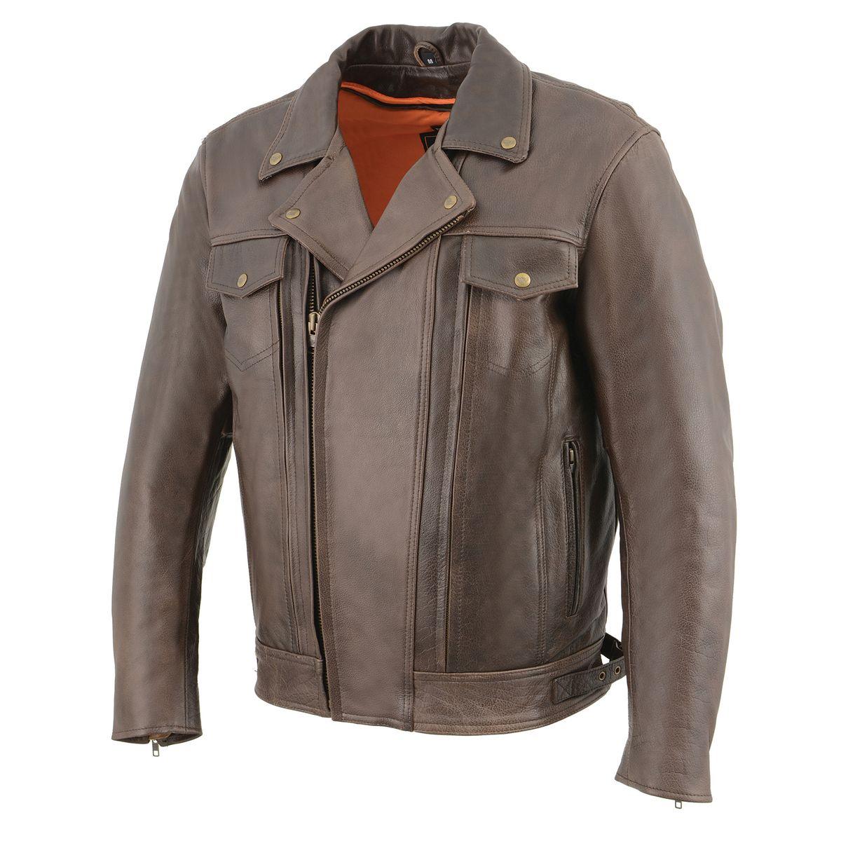 Milwaukee Leather MLM1522 Men's ‘Vented’ Retro Brown Leather Motorcycle Jacket - Image 9