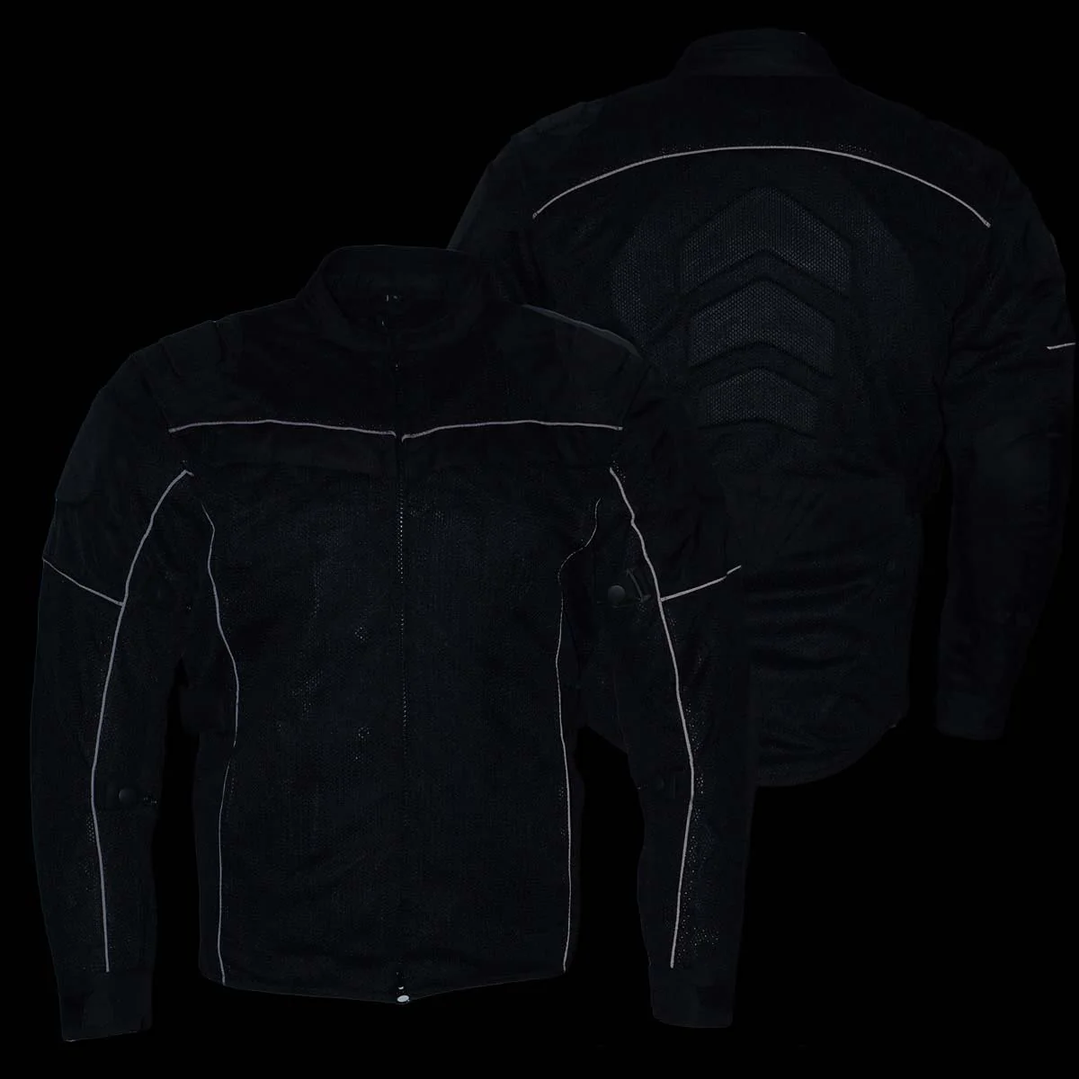 Milwaukee Leather Men's Shadow Black Textile Motorcycle Jacket w/ CE Armor - MPM17030 - Image 5