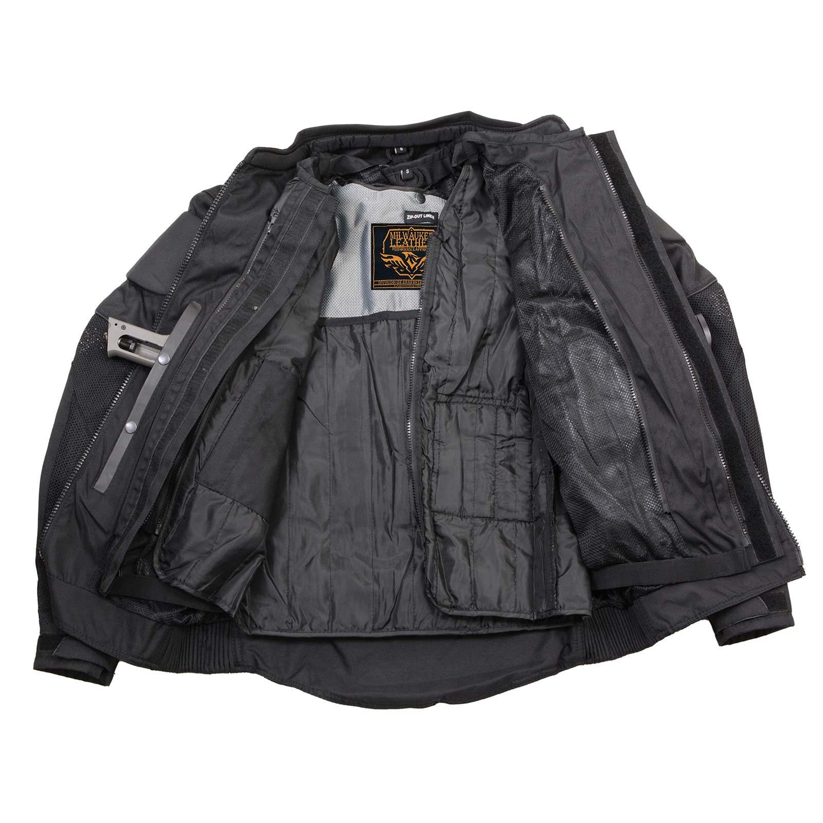 Milwaukee Leather Men's Shadow Black Textile Motorcycle Jacket w/ CE Armor - MPM17030 - Image 7