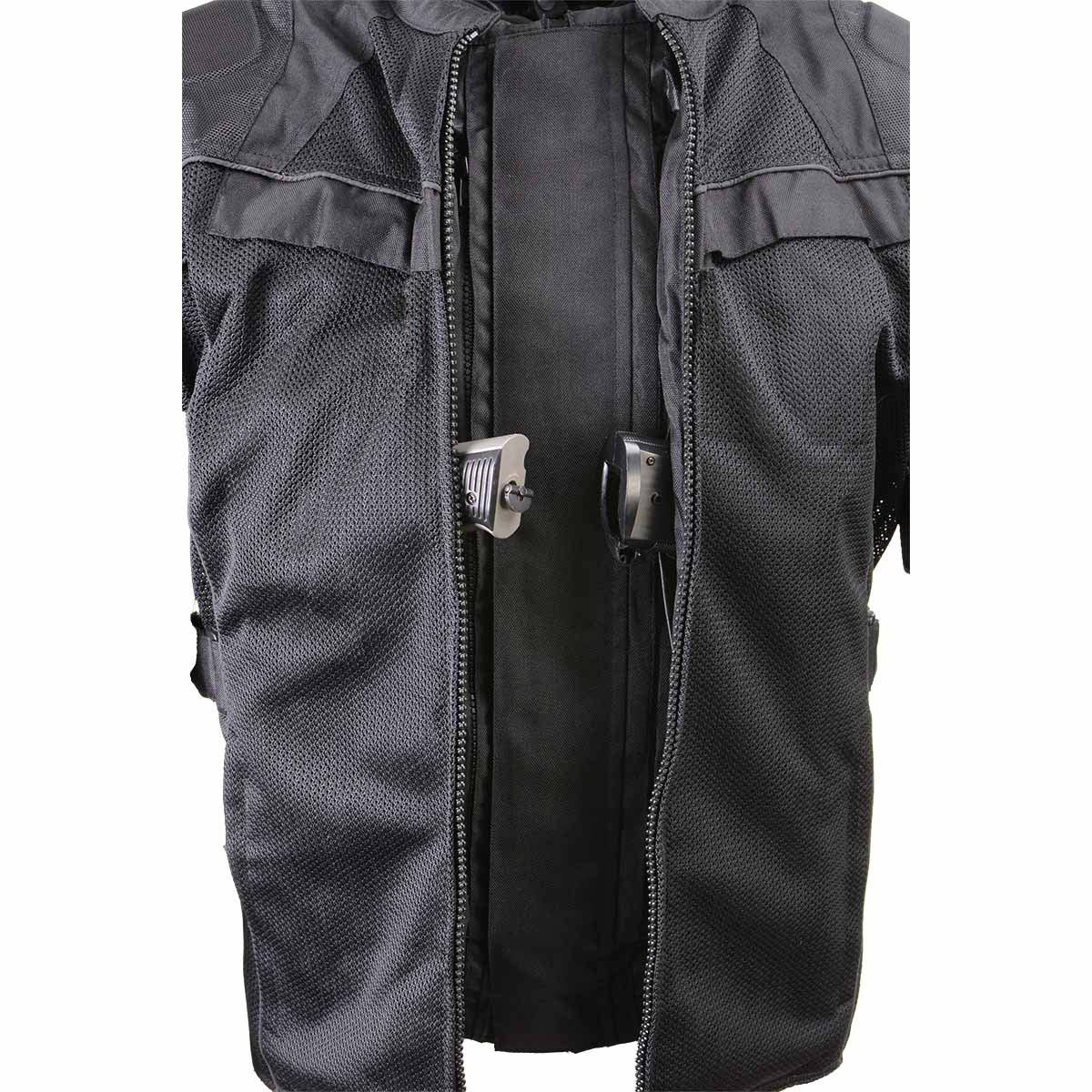Milwaukee Leather Men's Shadow Black Textile Motorcycle Jacket w/ CE Armor - MPM17030 - Image 9