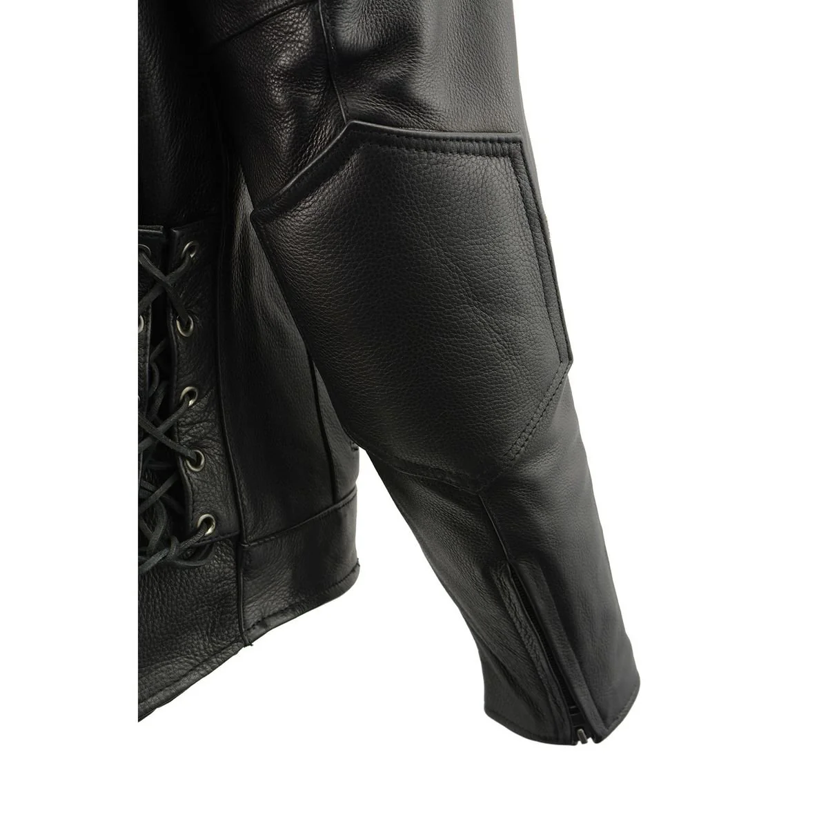 Milwaukee Leather ML1010 Men's Side Lace Vented Black Leather Scooter Jacket - Image 10