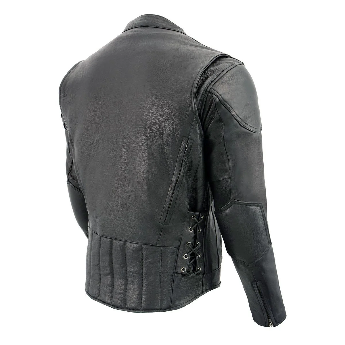 Milwaukee Leather ML1010 Men's Side Lace Vented Black Leather Scooter Jacket - Image 15