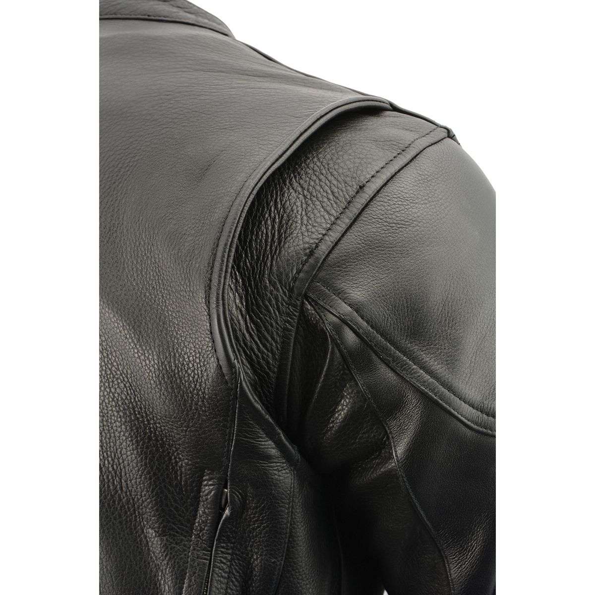 Milwaukee Leather ML1010 Men's Side Lace Vented Black Leather Scooter Jacket - Image 8