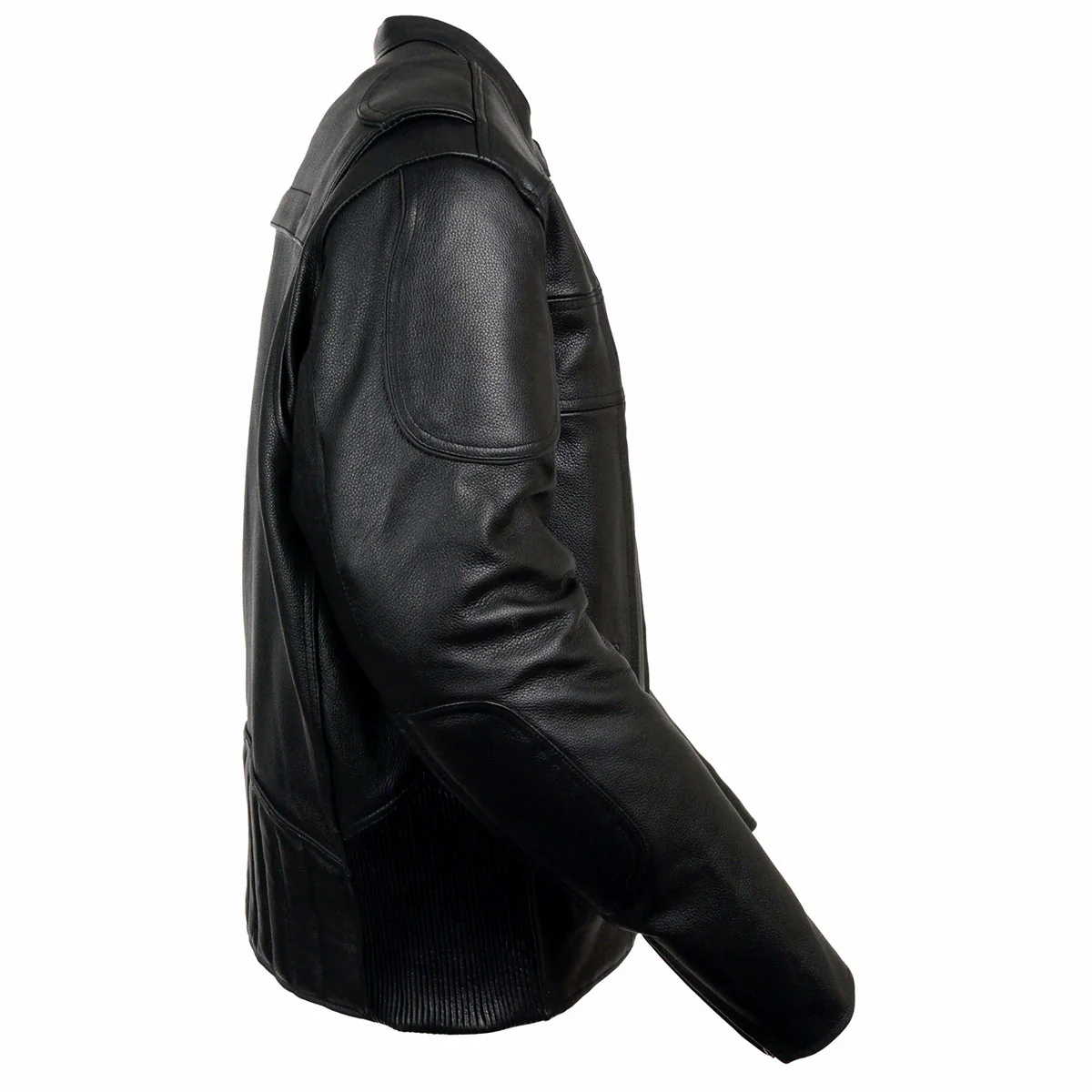 Milwaukee Leather LKM1705 Men's Black Side Stretch Vented Black Leather Scooter Jacket - Image 7