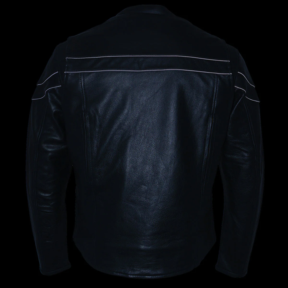 Milwaukee Leather Men's Black Leather Sporty Crossover Scooter Motorcycle Jacket w/ Reflective Piping - LKM1725 - Image 10